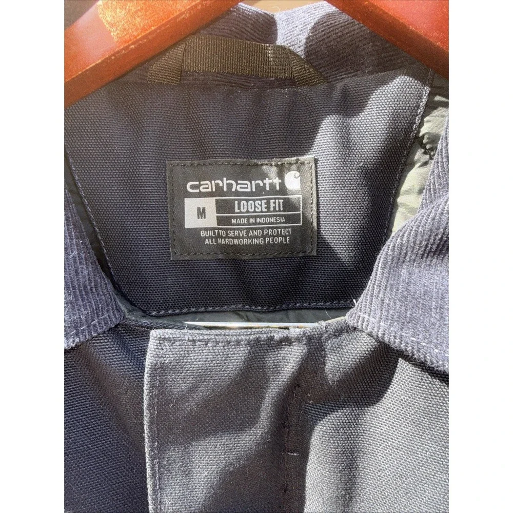 CARHARTT MEN'S LOOSE FIT FIRM DUCK INSULATED TRADITIONAL COAT Blue MENS Medium